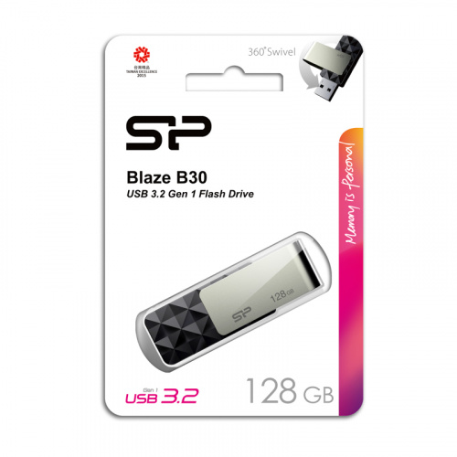 Флеш-накопитель USB 3.0  128GB  Silicon Power  Blaze B30  чёрный (SP128GBUF3B30VSK) фото 10