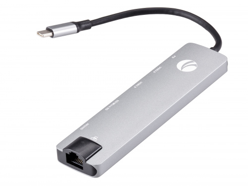 USB-концентратор Type-Cm -->HDMI A(f) 4K@30Hz+USB3.0+USB2.0+RJ45+TF+CD+PD,VCOM, Alum Shell, VCOM<CU4351> (1/100) фото 6