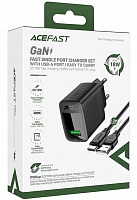 Блок питания сетевой 1 USB ACEFAST A90, PD18Вт, QC3.0, цвет: чёрный (1/15/120) (6974316283249)