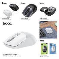 Мышь беспроводная HOCO GM28, 1600 DPI, USB, 4 кнопоки, цвет: чёрный (1/15/90) (6942007619684)