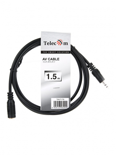 Кабель удлинительный TELECOM 3.5 Jack (M) / 3.5 Jack (F), стерео, аудио, 1.5 м. (1/300) (TAV7179-1.5M) фото 3