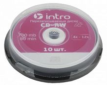 Intro СD-RW INTRO 4X-12X 700MB  Cakebox 10 (10/300/10800) (Б0016209)