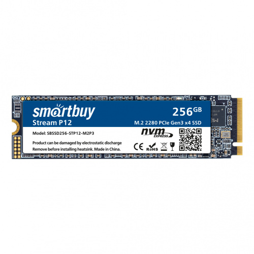 Внутренний SSD  Smart Buy  256GB  Stream P12, PCIe Gen3 x4, (M.2), 2280 (SBSSD256-STP12-M2P3)