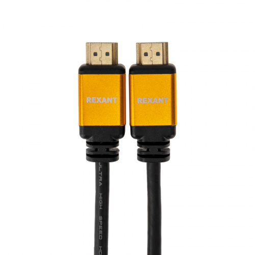 Кабель REXANT HDMI - HDMI 2.1, длина 2м, Gold  (1/1) (17-6004) фото 2