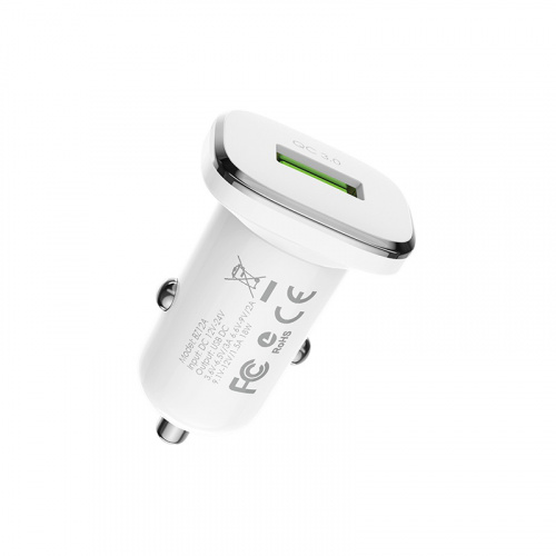 Блок питания автомобильный 1 USB Borofone BZ12A, Lasting power, 3A, пластик, QC3.0, цвет: белый (1/44/176) (6931474708687) фото 3