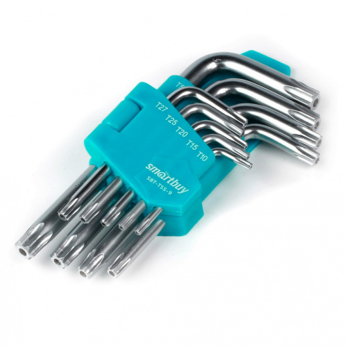 Набор ключей SMARTBUY TORX c отверст., 9шт, TORX:10,15,20,25,27,30,40,50, CR-V (1/48) (SBT-TSS-9)