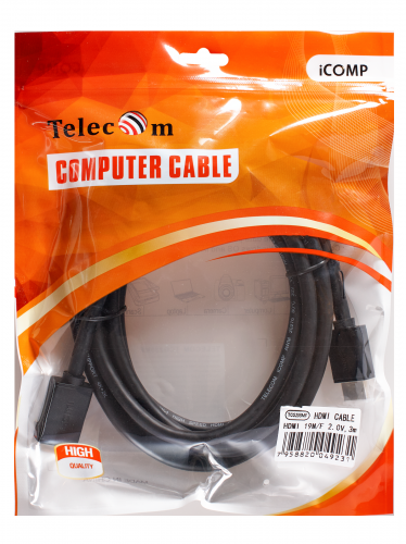 Кабель удлинительный  HDMI-19M---HDMI-19F ver 2.0, 3m, Telecom <TCG-235MF-3M> (1/40) (TCG235MF-3M) фото 3