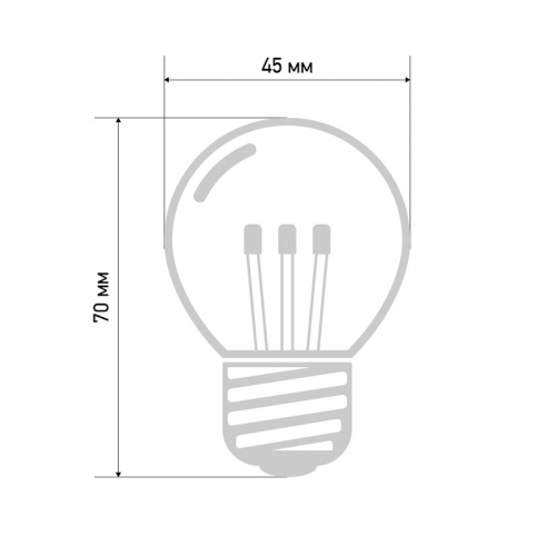 Лампа шар NEON-NIGHT Е27 6 LED Ø45мм - желтая, прозрачная колба, эффект лампы накаливания (1/100) (405-121) фото 6