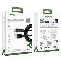 Кабель USB - Type-C ACEFAST C7-04, 1.2м, круглый, 3.0А, ткань, индикатор, цвет: чёрный (1/24/192) (6974316282785)