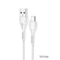 Кабель USB - микро USB HOCO X37 Cool power, 1.0м, круглый, 2.1A, силикон, цвет: белый (1/31/310) (6931474710505)