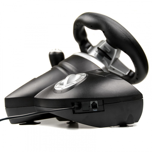 Игровой руль GW-155VR Dialog CyberPilot - эф.вибрации, 2 педали, рычаг ПП, PC USB, черный/серый (1/2) фото 8