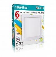 Светильник светодиодный SMARTBUY "Даунлайт" квадрат, белый Square-6W/6500K/IP20 (1/100) (SBL-DLSq-6-65K)