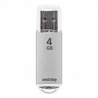 Флеш-накопитель USB  4GB  Smart Buy  V-Cut  серебро (SB4GBVC-S)