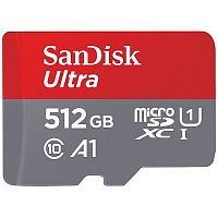 Карта памяти MicroSDXC  512GB  SanDisk Class 10 Ultra UHS-I A 1 (150 Mb/s) без адаптера (SDSQUAC-512G-GN6MN)