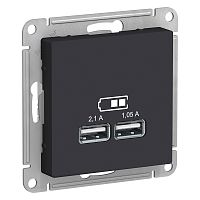 Механизм розетки USB 1-м С/У ATLASDESIGN 5В 1порт х 2.1А 2порта х 1.05А карбон SCHNEIDER ELECTRIC ATN001033 (1/8/48)