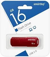 Флеш-накопитель USB  16GB  Smart Buy  Clue  бордовый (SB16GBCLU-BG)