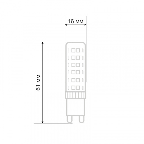 Лампа светодиодная капсульного типа JD-CORN G9 230В 5Вт 2700K теплый свет (поликарбонат) REXANT (10/10) (604-5015) фото 2