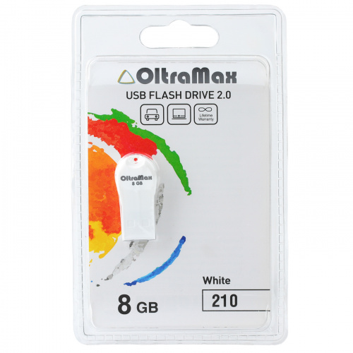 Флеш-накопитель USB  8GB  OltraMax  210  белый (OM-8GB-210-White) фото 5