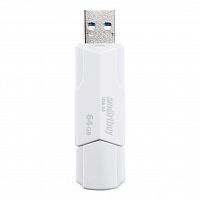 Флеш-накопитель USB  64GB  Smart Buy  Clue  белый (SB64GBCLU-W)