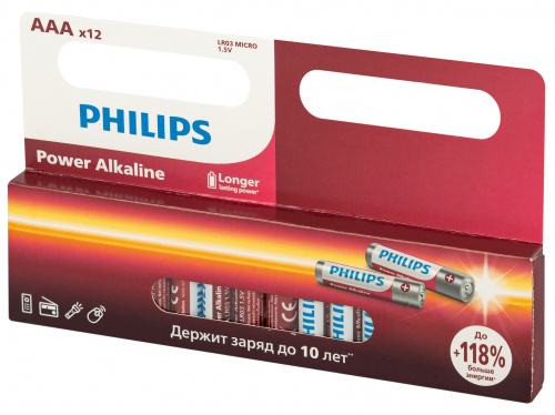 Элемент питания PHILIPS Power LR03 12BL (12/240/39360) (Б0064681)