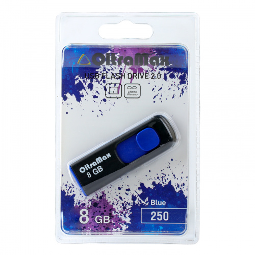 Флеш-накопитель USB  8GB  OltraMax  250  синий (OM-8GB-250-Blue) фото 4