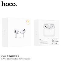 Наушники внутриканальные HOCO EW66 True, пластик, bluetooth 5.3, микрофон, цвет: белый (1/14/140) (6942007621748)