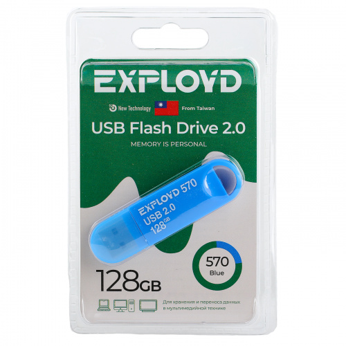 Флеш-накопитель USB  128GB  Exployd  570  синий (EX-128GB-570-Blue) фото 6