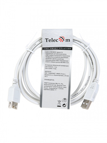 Кабель удлинительный TELECOM USB2.0 <AM->AF>, серый, 1.8 м. (1/150) (TC6936-1.8MO-GY) фото 3