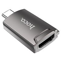 Переходник Type-C(m) - HDMI(f) HOCO UA19 Easy, пластик, цвет: чёрный (1/33/330) (6931474762405)