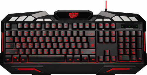 Клавиатура проводная игровая DEFENDER Doom Keeper GK-100DL, 3-х цветная, влагоустойчивая, черная (1/20) (45100) фото 2