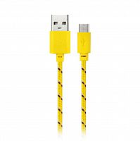 Кабель SMART BUY USB 2.0 - micro USB, жёлтый, нейлон, 1.0 м. (1/500) (iK-12n yellow)