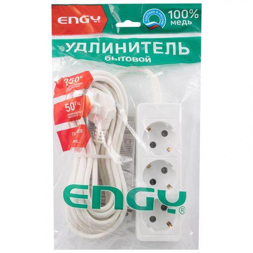 Удлинитель ENGY "Гранд" 7м/3роз. с заземлением (ПВС 3х0,75) (1/25) (186694) фото 2