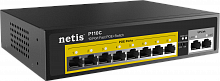 Коммутатор Netis P110С 10x100Mb 8PoE+ 60W неуправляемый, функция PoE Watchdog (PoE авто перезагрузка) (1/20) (P110C)