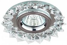 Светильник ЭРА MR16 DK44 SL/WH/CH, декор "острые кристаллы" ,12V/220V, 50W, зеркальный/прозрачн (C0043841)
