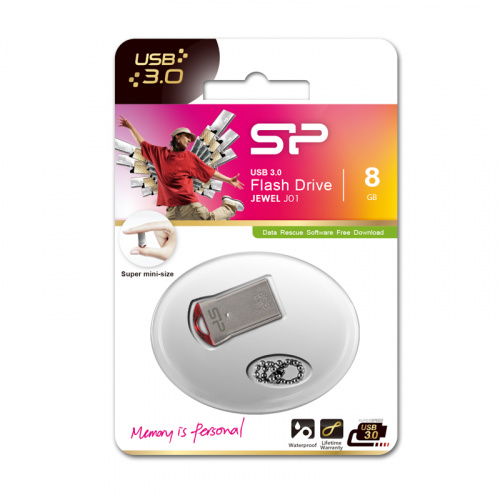 Флеш-накопитель USB 3.0  8GB  Silicon Power  Jewel J01  красный (SP008GBUF3J01V1R) фото 11