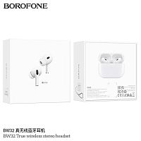 Наушники внутриканальные Borofone BW32, пластик, bluetooth 5.3, микрофон, цвет: белый (1/17/102) (6941991100154)