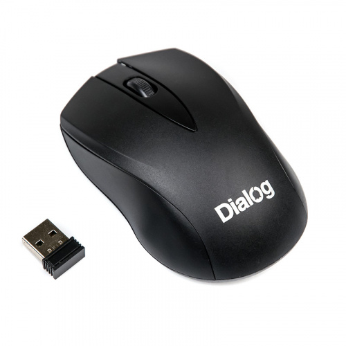 Беспроводная мышь DIALOG MROC-15U Comfort RF 2.4G Optical - 3 кнопки + ролик прокрутки, USB, черный (1/48)