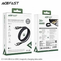 Кабель USB - Type-C ACEFAST C11-04, 1.2м, круглый, 3.0А, нейлон, цвет: чёрный (1/24/192) (6974316280224)