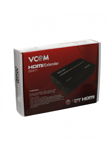 Удлинитель HDMI по витой паре до 60м extender +2б.п. VCOM <DD471> (1/20) фото 3
