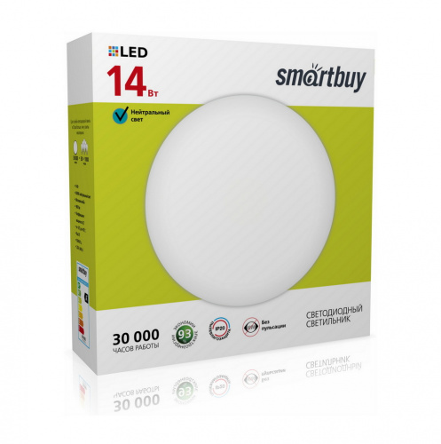 Светильник светодиодный SMARTBUY SBL-White-14-Wt-6K,потолочный (1/20)