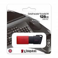 Флеш-накопитель USB 3.2  128GB  Kingston  DataTraveler Exodia M  чёрный/красный (DTXM/128GB)
