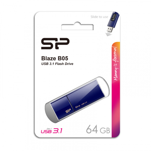 Флеш-накопитель USB 3.0  64GB  Silicon Power  Blaze B05  синий (SP064GBUF3B05V1D) фото 13
