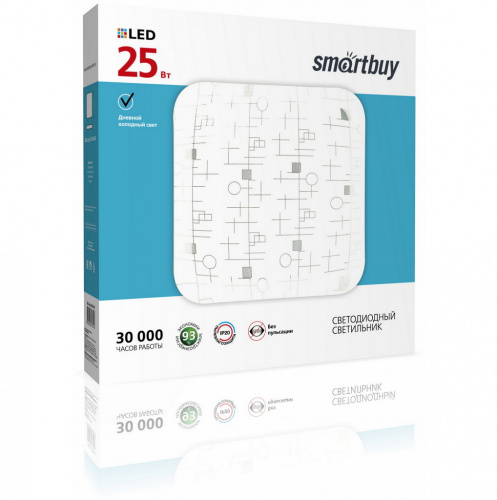 Светильник светодиодный SMARTBUY потолочный 25W Loongo, 6000К, 2000Лм, 320*320*60мм (SBL-Lng-25-W-6K) (1/20)