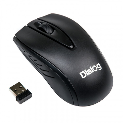 Мышь беспроводная DIALOG MROC-17U Comfort RF 2.4G, 3 кнопки + ролик прокрутки, USB, черный (1/4/48)