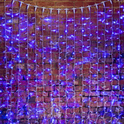 Гирлянда NEON-NIGHT "Светодиодный Дождь" 2х1,5м, постоянное свечение, белый провод, 230 В, диоды СИНИЕ, 360 LED (1/3) (235-113) фото 8