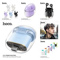 Наушники внутриканальные HOCO EW52 Lilly, пластик, bluetooth 5.3, микрофон, цвет: молочно-белый (1/20/200) (6942007620550)