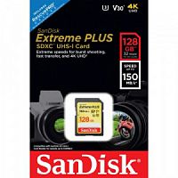 Карта памяти яSDXC  128GB  SanDisk Class 10 Extreme Plus V30 UHS-I U3 (150 Mb/s) (SDSDXW5-128G-GNCIN)
