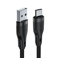 Кабель USB - Type-C ACEFAST C9-04, 1.2м, круглый, 3.0А, ткань, цвет: чёрный (1/24/192) (6974316283010)