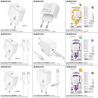 Блок питания сетевой 1 Type-C Borofone BAS43A Potential, пластик, PD20Вт, QC3.0, кабель Type-C - Type-C, цвет: белый (1/54/216) (6941991113833)