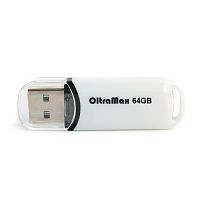 Флеш-накопитель USB  64GB  OltraMax  230  белый (OM-64GB-230-White)